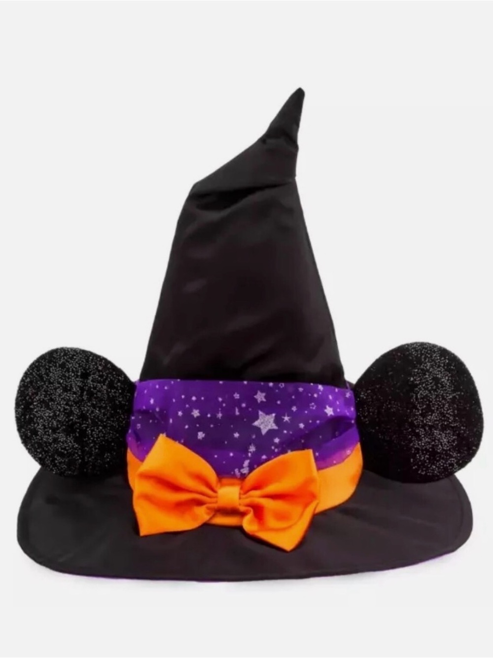 Disney Park Exclusive Girls Minnie Mouse Sparkle Witch Hat w/ Ears Halloween NEW